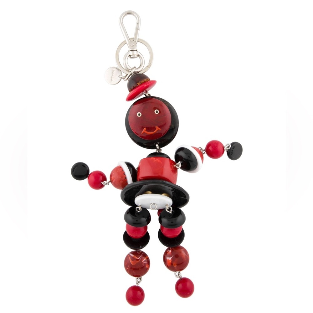 PRADA Doll Red and Black Robot Keychain Bag Charm